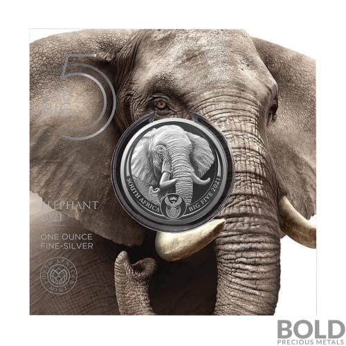 2021 South Africa Big Five II Elephant 1 oz Silver BU