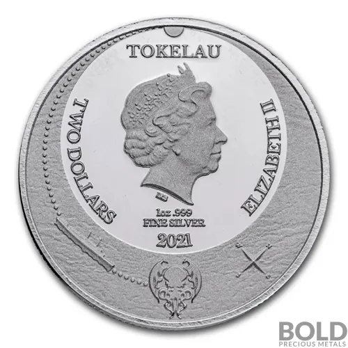 2021 1 oz Tokelau The Great Old One Cthulhu Silver Coin (BU