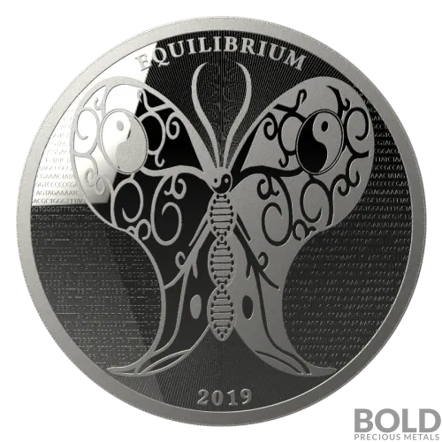 2019 Silver Tokelau Equilibrium: Butterfly 1 oz Prooflike