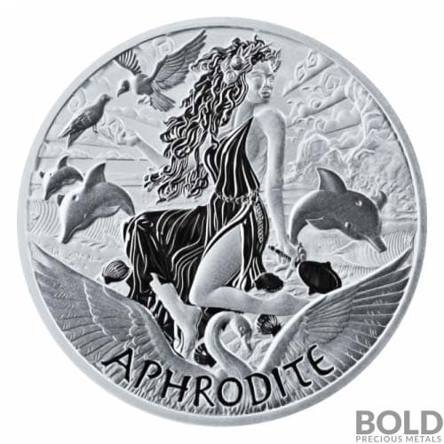 2022 5 oz Tuvalu Gods of Olympus Aphrodite Silver Coin BU | BOLD