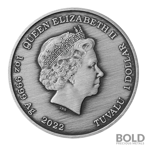 2022 1 oz Tuvalu Gods Of Olympus Hera Silver Coin Antiqued | BOLD