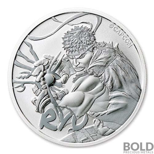 2022 Tuvalu Street Fighter: Ryu 1 oz Silver BU, Silver, 1OZ