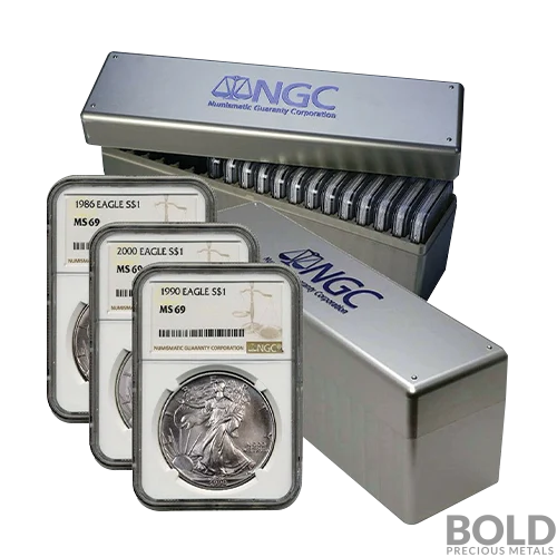 All 38 American Silver Eagle Coin Set NGC MS69 (1986-2022) | BOLD