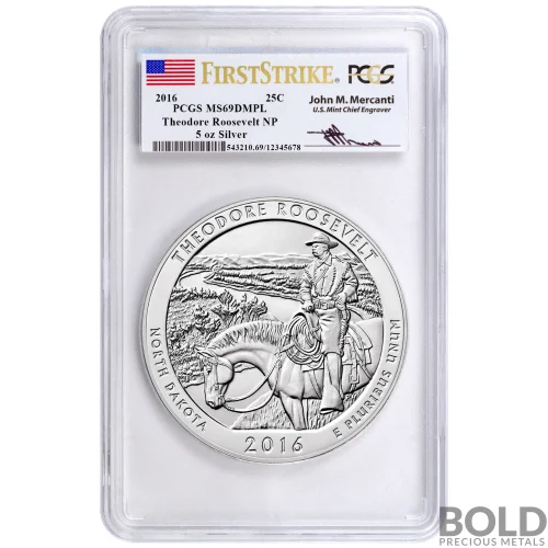 2014 5 oz ATB Great Sand Dunes Silver Coin PCGS MS69 DMPL | BOLD