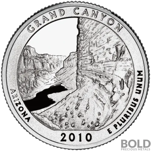 2010-S Silver Proof America the Beautiful Quarter - GRAND CANYON