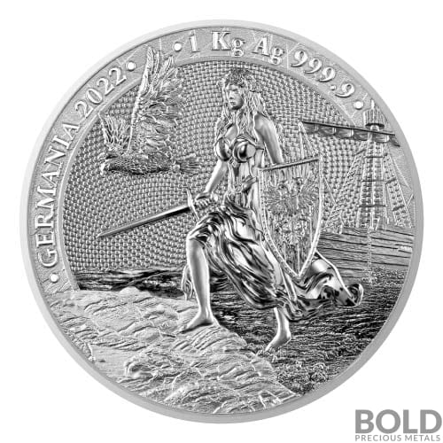 2022 Lady Germania 80 Mark 1 Kilo Silver BU Round