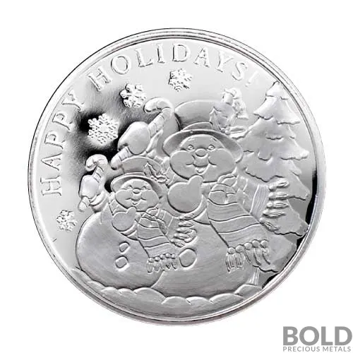 2022 1 oz Snowman: Season's Greetings Christmas Silver Round