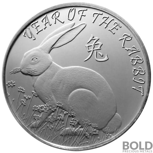 1 oz Highland Mint Rabbit Silver Round BOLD Precious Metals