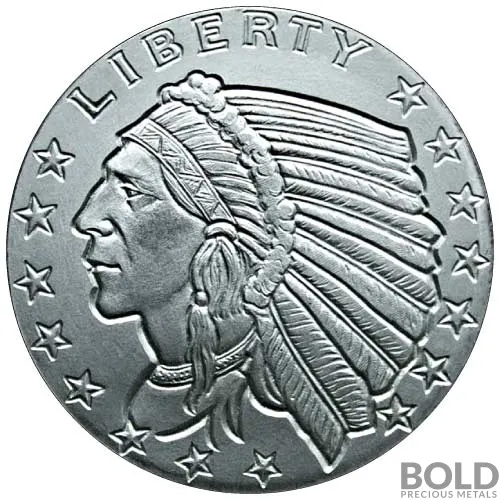 Silver 1/4 oz Incuse Indian Round