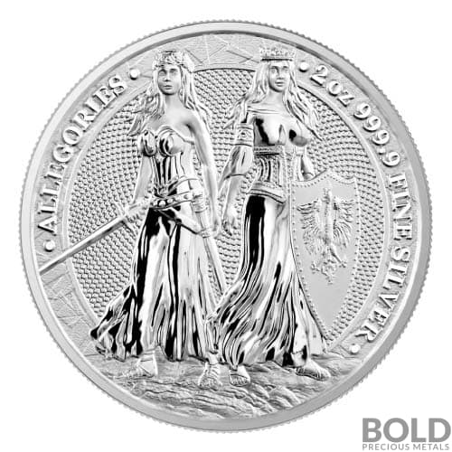 2022 Germania Allegories Polonia 10 Mark 2 oz Silver BU