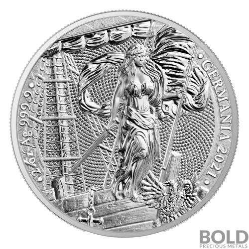 2021 Lady Germania 10 Mark 2 oz Silver BU Round