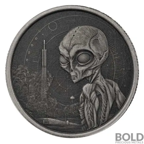 2021 1/2 oz Ghana Alien Silver Coin (BU) | BOLD Precious Metals