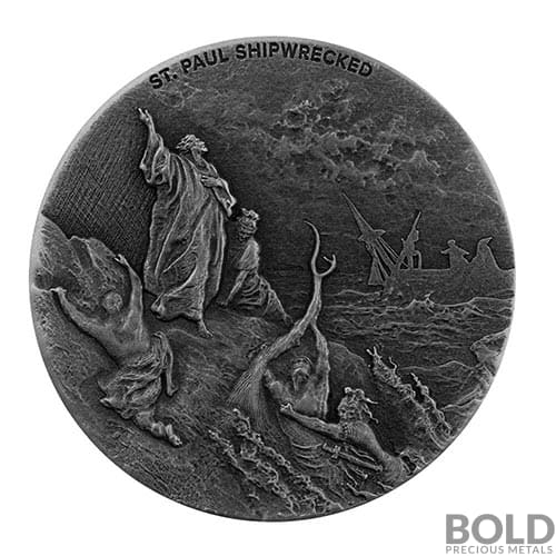 2021 Silver 2 oz Scottsdale Biblical Series - Paul Shipwrecked