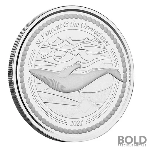 2021 1 oz Humpback Whale Silver Coin (BU) | BOLD Precious Metals