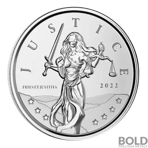 2022 Gibraltar Lady Justice Silver 1 oz BU