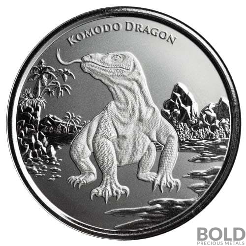 2022 1 oz Tokelau Komodo Dragon Silver Prooflike Coin