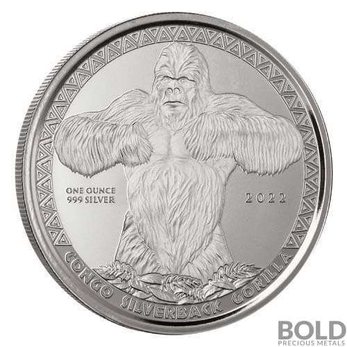 2022 Republic of Congo Gorilla Silver 1 oz