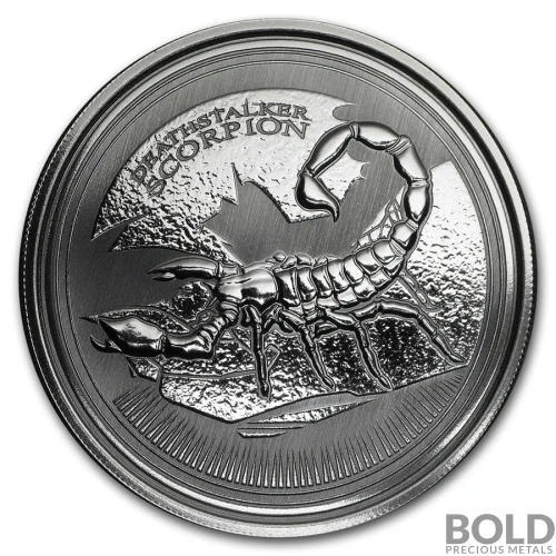 2017 Silver 1 oz Republic of Chad Deathstalker Scorpion