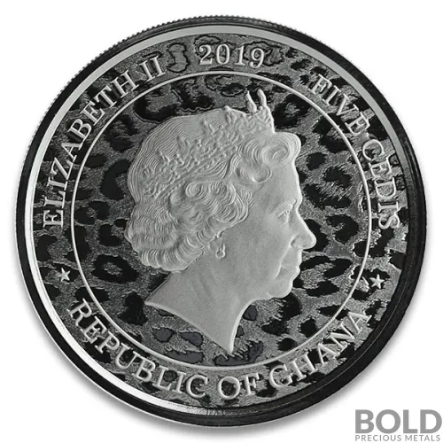 2019 1 oz Republic of Ghana African Leopard Silver Coin | BOLD