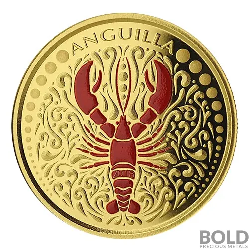 2018 EC8 Anguilla Lobster 1 oz Gold Proof (Colored)