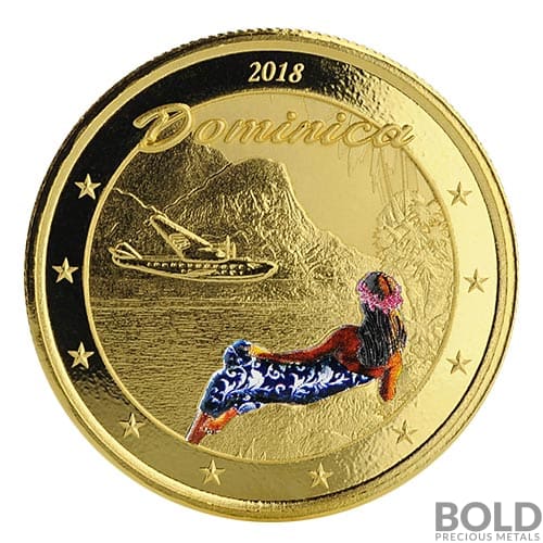 2018 EC8 Dominica Nature Isle 1 oz Gold Proof (Colored)