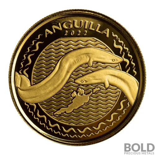 2022 1 oz EC8 Anguilla Eel Gold Coin (BU)