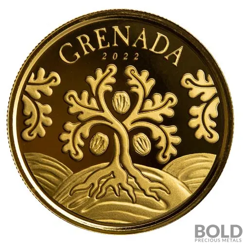 2022 1 oz EC8 Grenada Nutmeg Tree Gold Coin (BU)