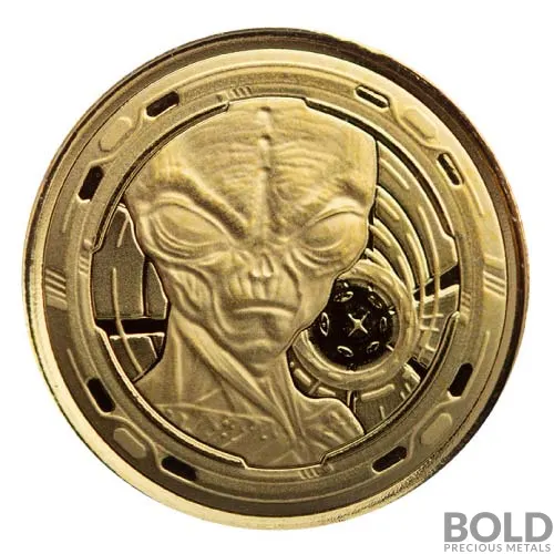 2022 Gold Ghana Alien 1/10 oz BU