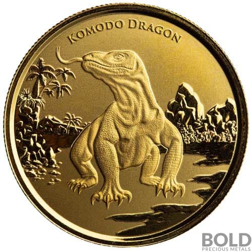 2022 1 oz Tokelau Komodo Dragon Gold Coin (Prooflike)