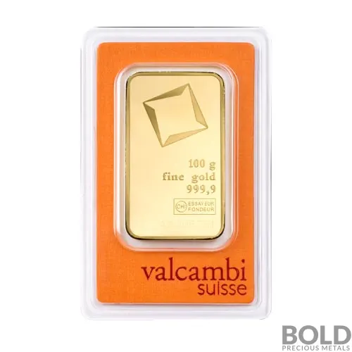 100 Gram Valcambi Mint Gold Bar