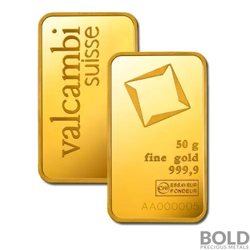 50 Gram Valcambi Mint Gold Bar