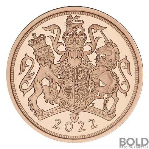 2022 Gold World English Sovereign Queen Elizabeth II
