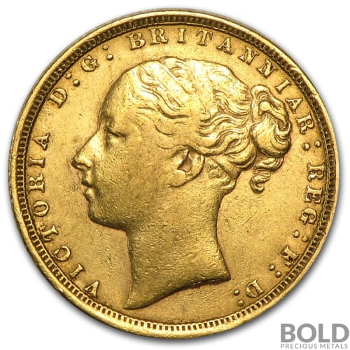 Gold Great Britain Queen Victoria Sovereign - Young