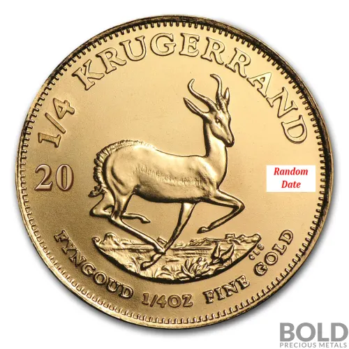 Gold South African Krugerrand *Random Date* - 1/4 oz