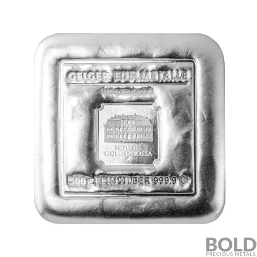 Silver 500 Gram Geiger Edelmetalle Cast Bar