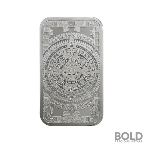 5 oz Aztec Calendar Silver Bar