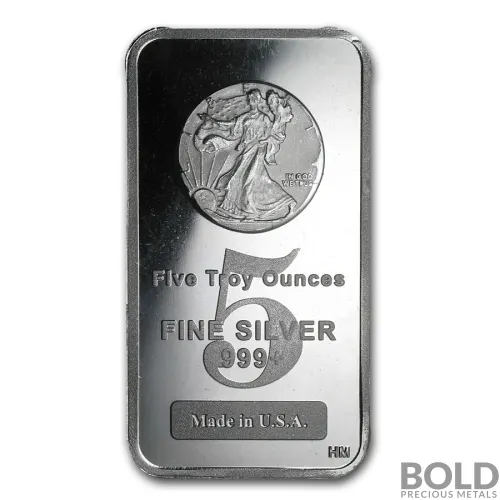 5 oz Walking Liberty Silver Bar