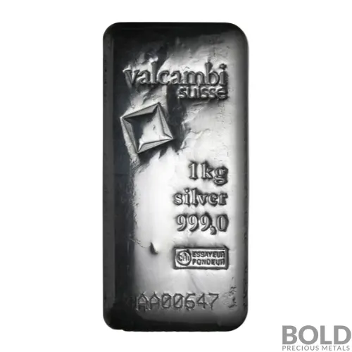 1 Kilo Valcambi Silver Bar (Cast)
