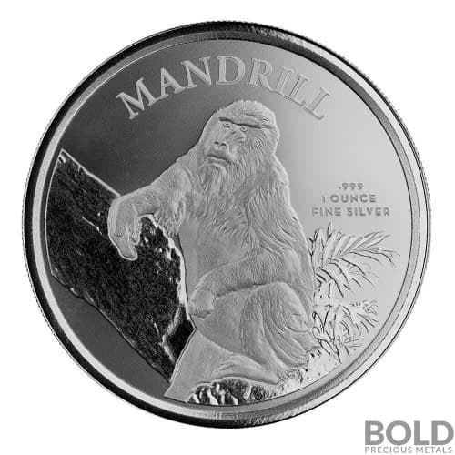 2021 1 oz Cameroon Mandrill Monkey Silver Coin (BU)