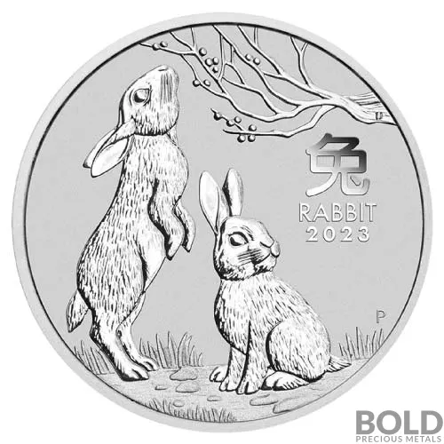 2023 2 oz Australian Silver Lunar Rabbit Coin (BU)