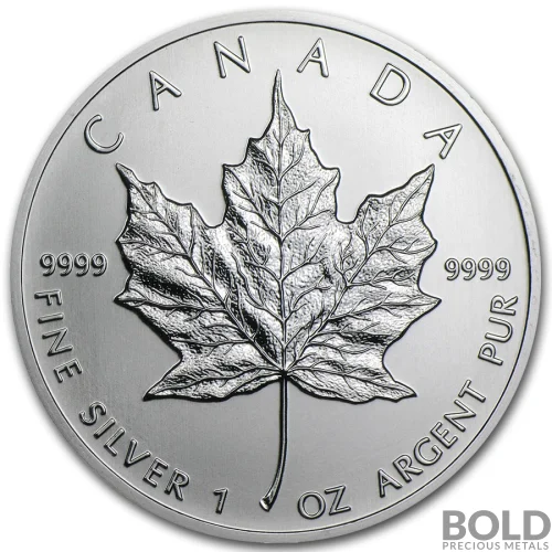 1 oz Canadian Silver Maple Leaf Coin (Random Year)