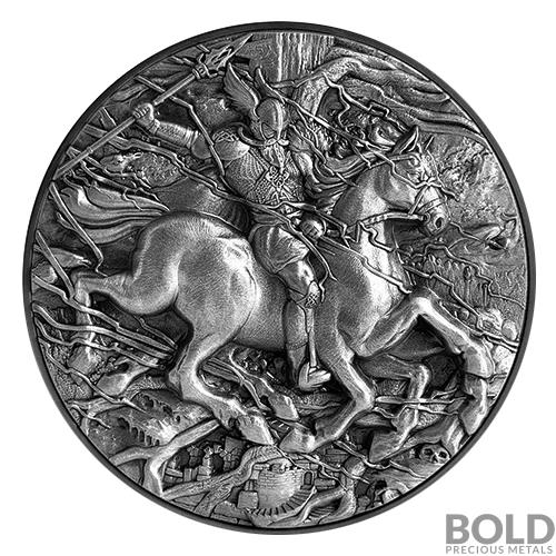 2022 Chad The Ascension of Sleipnir 2 oz Silver Antique HR Proof