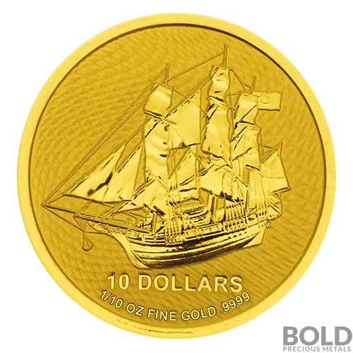 2022 Cook Islands Bounty 1/10 oz Gold BU