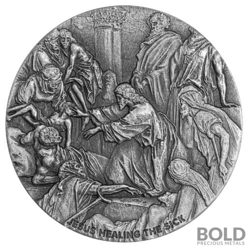 2022 2 oz Fiji Jesus Healing the Sick Biblical Series Silver Coin