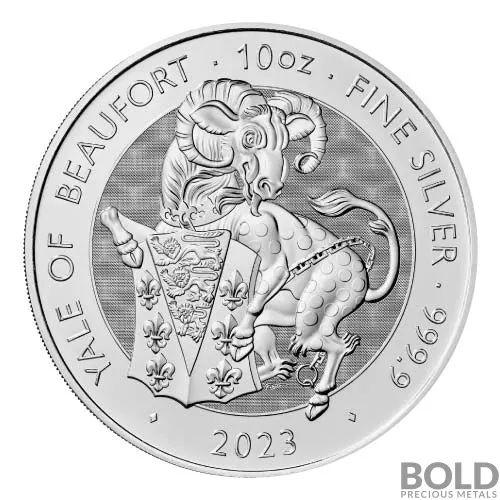 2023 10 oz Britain Tudor Beasts: Yale of Beaufort Silver Coin (BU)