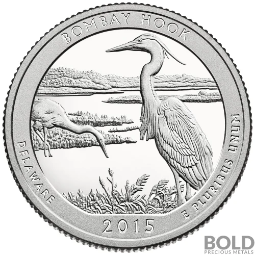 2015-S Silver Proof America the Beautiful Quarter - BOMBAY HOOK