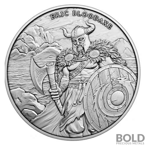 1 oz Legendary Warriors: Eric Bloodaxe Silver Round (BU)