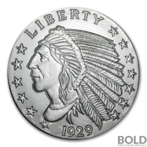 5 oz Incuse Indian Silver Round