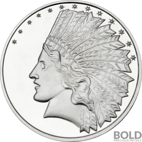Silver 1 oz $10 Indian Round (SilverTowne)