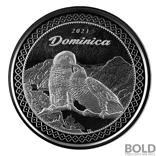 2021 1 oz EC8 Dominica: Sisserou Parrots Silver Coin (BU)